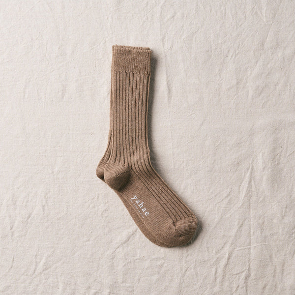 Organic Cotton Blended Yak Ribbed Socks｜7-6001