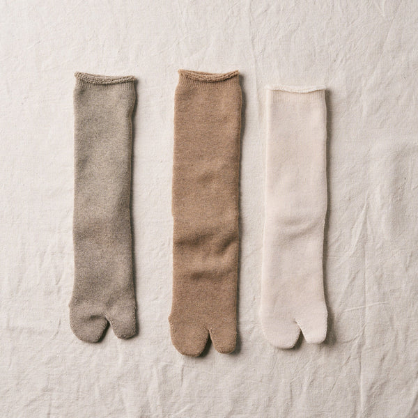 Organic Cotton Blended Yak Pile Tabi Socks｜7-5005