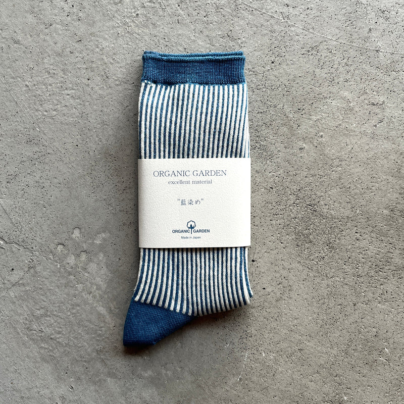 8-0040｜Indigo jacquard stripe