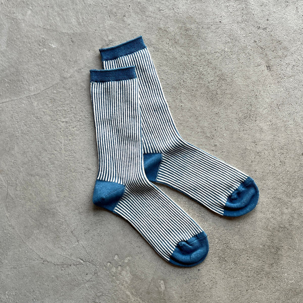 8-0040｜Indigo jacquard stripe