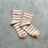 8-0019｜Plain striped socks without elastic