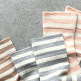 8-0019｜Plain striped socks without elastic