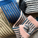 4-4005｜Organic Cotton Mohair Stripes Socks