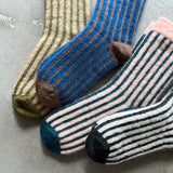 4-4005｜Organic Cotton Mohair Stripes Socks