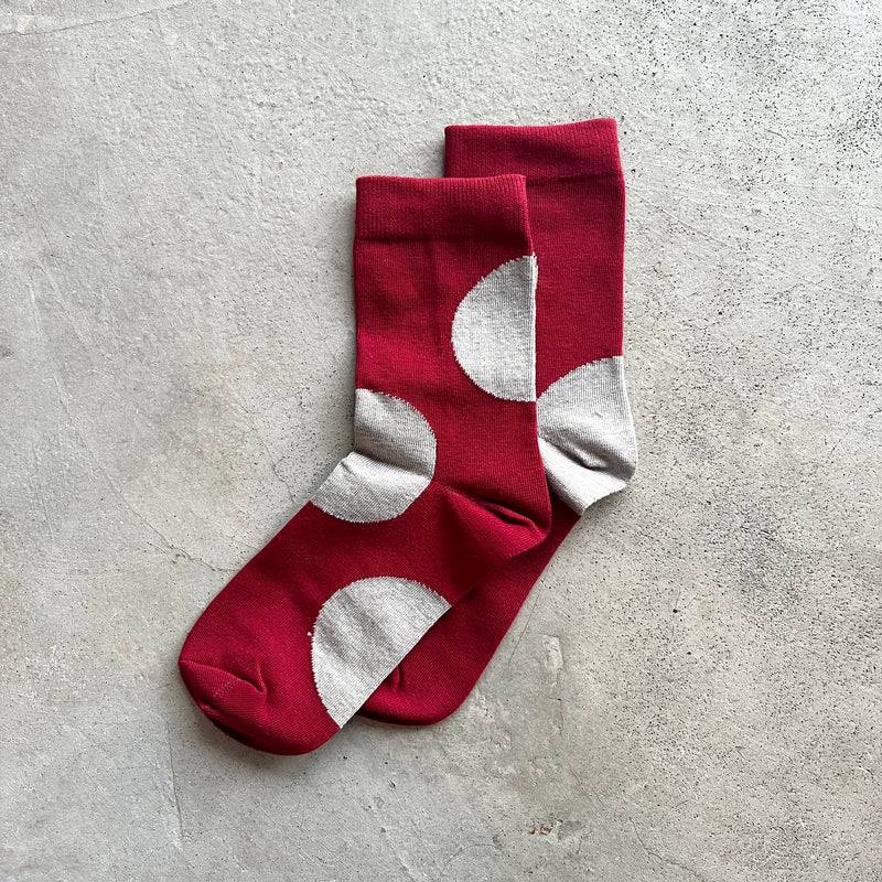 4-4003｜Organic Cotton Asymmetry Dot Socks