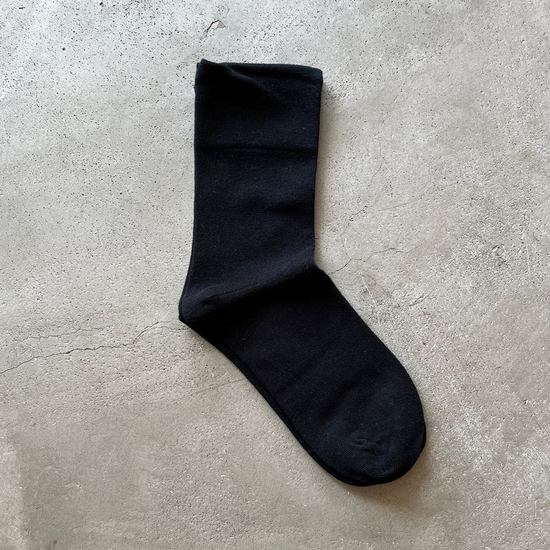 4-1000｜Organic Cotton Rubber Free Plain Socks