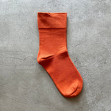 4-1000｜Organic Cotton Rubber Free Plain Socks