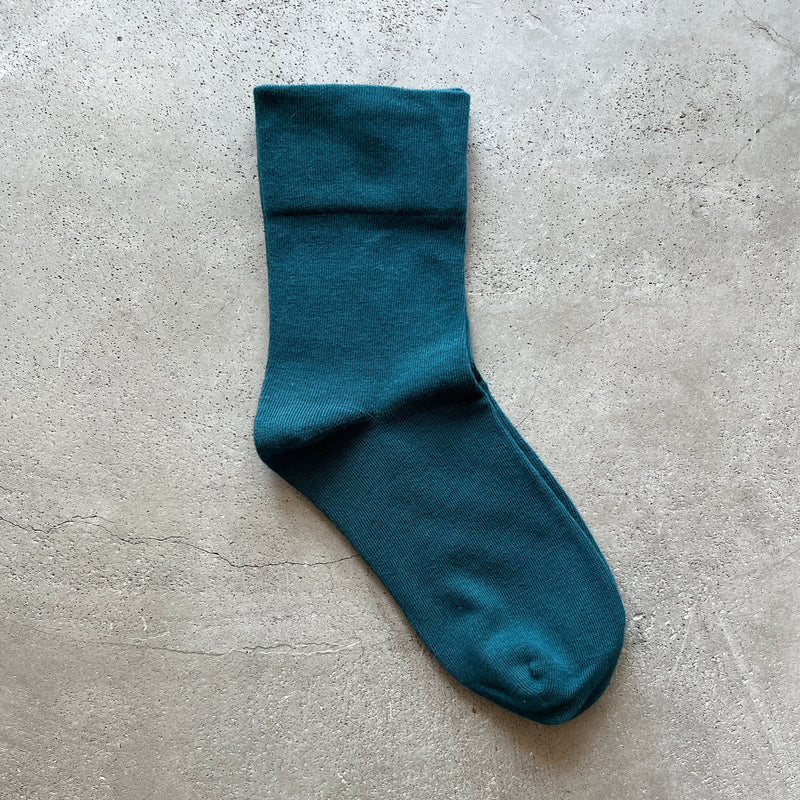 4-1000｜Organic Cotton Rubber Free Plain Socks