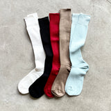 4-1003｜Organic Cotton Ribbed Knee Socks