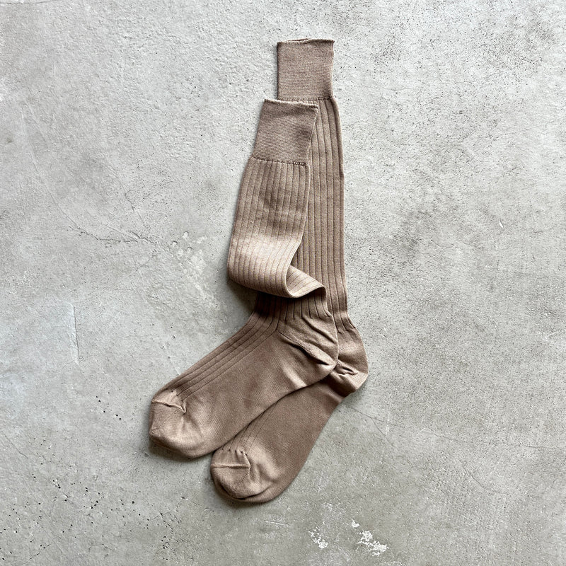 4-1003｜Organic Cotton Ribbed Knee Socks