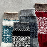 4-4011｜Wool Organic Cotton Snow Pattern Socks