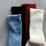 4-4007｜Linen Wool Ribbed Socks