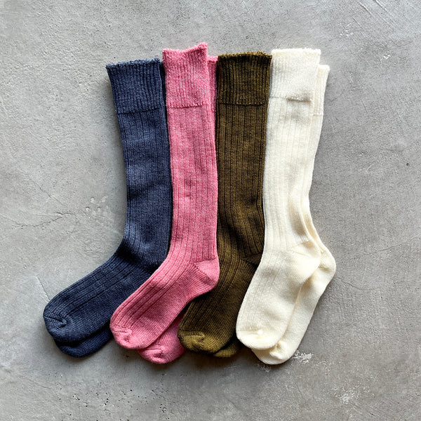 4-4006｜Wool Ribbed Knee Socks