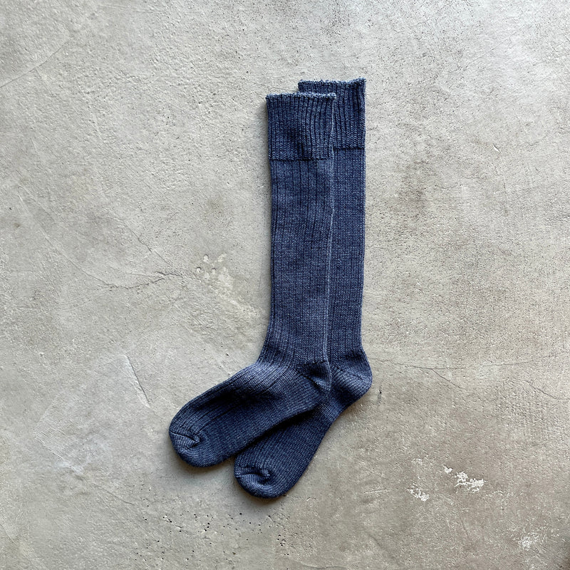 4-4006｜Wool Ribbed Knee Socks