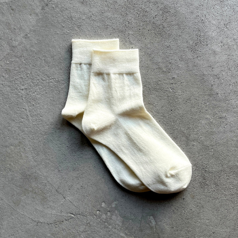 4-4004｜Wool Plain Ankle Socks