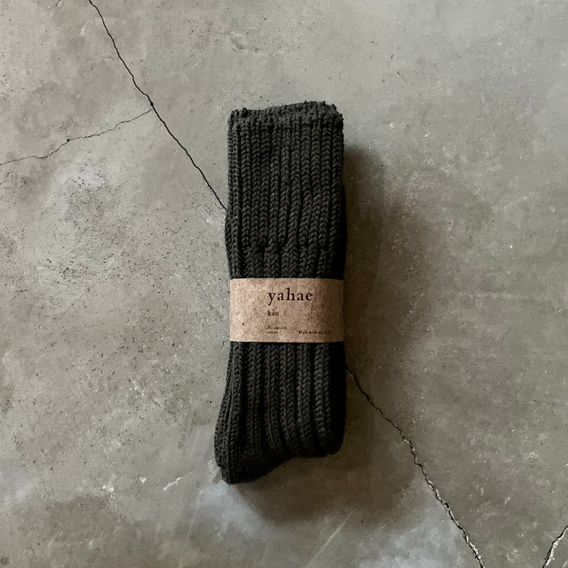 Organic Cotton Low Gauge Socks｜7-5023｜Natural Black