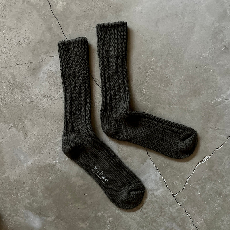 Organic Cotton Low Gauge Socks｜7-5023｜Natural Black