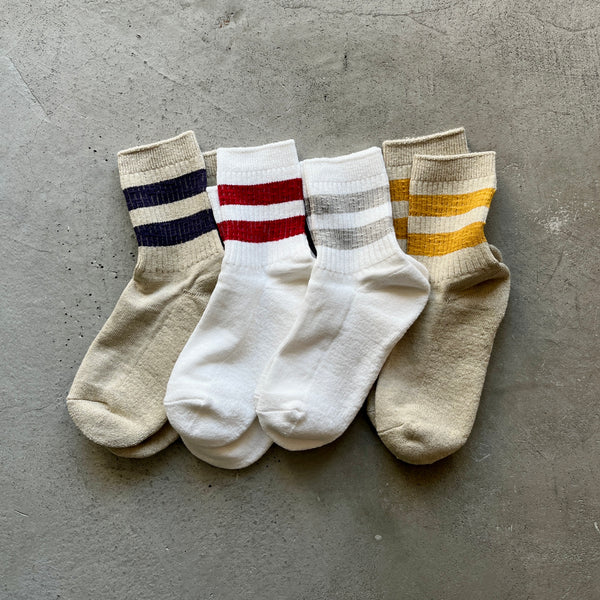 4-2000｜Organic Cotton Linen Pile Sole Line Socks