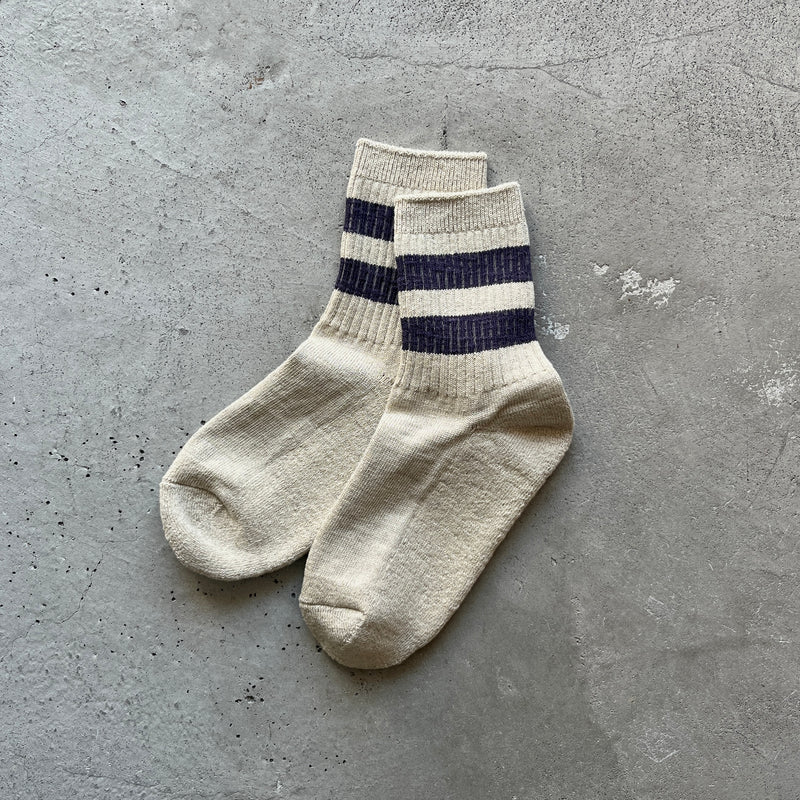 4-2000｜Organic Cotton Linen Pile Sole Line Socks