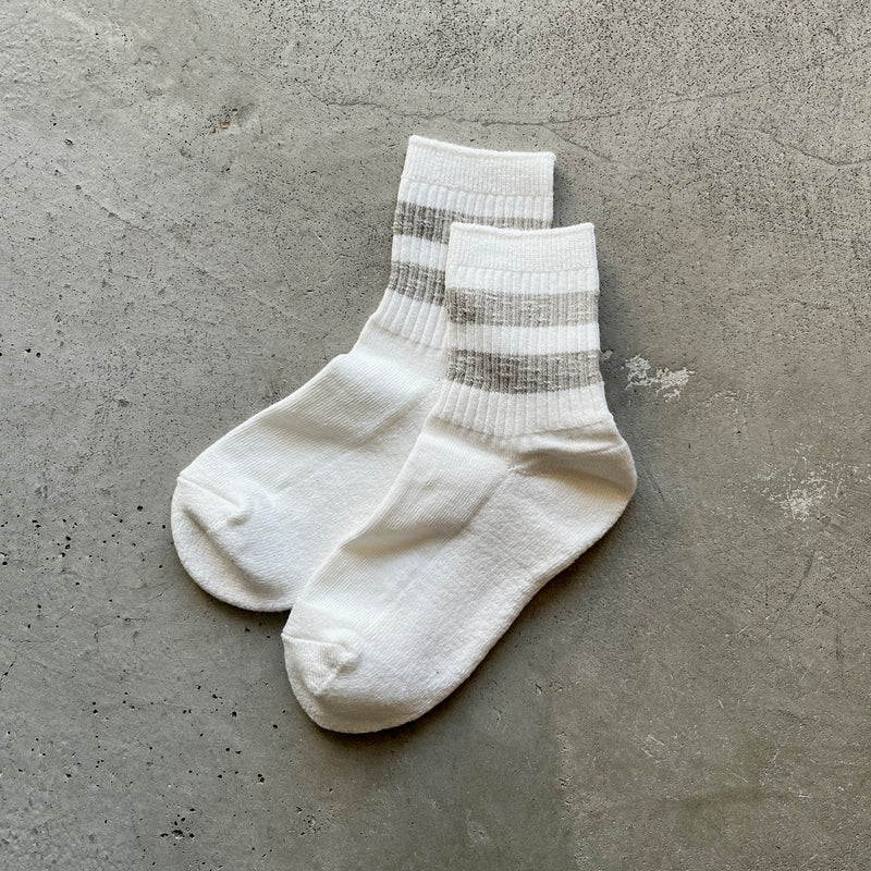 4-2000｜Organic Cotton Linen Pile Sole Line Socks