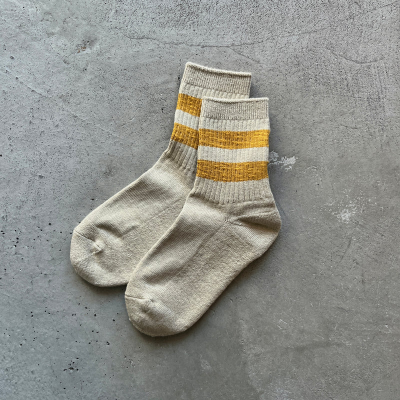 4-2000｜Organic Cotton Linen Pile Sole Line Socks