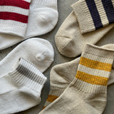 4-2000｜Organic Cotton Linen Pile Sole Line Socks